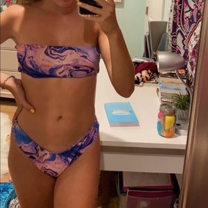 purple watercolor bikini set